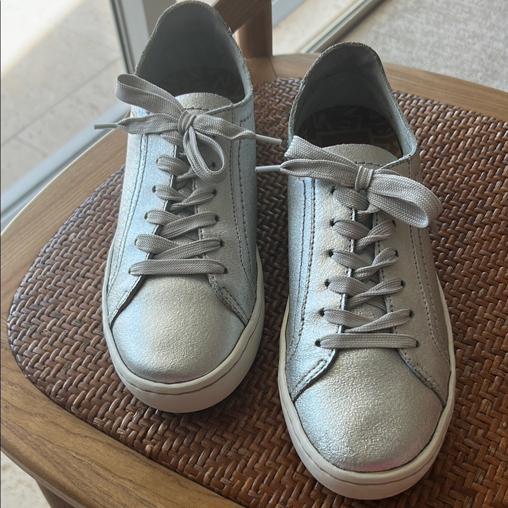 Dolce Vita Silver Sneakers with Metallic Finish